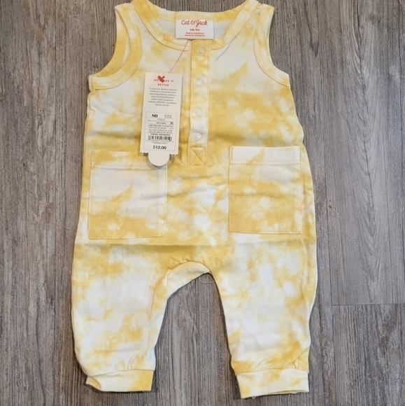Newborn Baby Tie-Dye Henley Romper - Cat & Jack - Picture 3 of 6